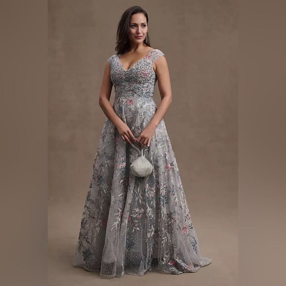 Mac Duggal 20263 - Embroidered Illusion Bodice Mother of the Bride Dress/size 14